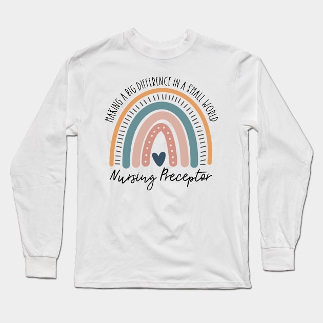 Nursing Preceptor Boho Rainbow Long Sleeve T-Shirt by IndigoPine